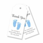 30 x CUSTOM Baby Shower Gift Tags, Baby Boy, Thank You Tag - BUY 1 GET 1 50% OFF