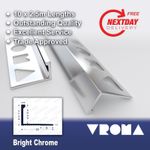 10 x TILE TRIM L-SHAPE  BRIGHT CHROME-10 X STRAIGHT EDGE - VROMA 2.5M ALUMINIUM