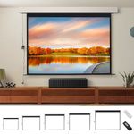 60-120 Inch Projector Screen Electric Motorised / Manual Pull-Down Home Cinema