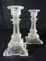 Vintage Godinger Glass 'Eiffel Tower' Candlesticks