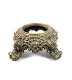Vintage Ornate Lamp Base Footed Brasstone Cast Metal Heavy