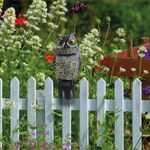 Life Size Decoy Owl with Rotating Head Bird & Small Animal Scaring Deterrent