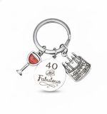 40th Gift Keyring Women Men Keepsake Present Idea
