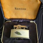 Vintage Ronson Milady Pocket Lighter Cream Enamel  Boxed FULLY WORKING 1950