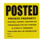 100 Pack Everbilt 11"x11" Posted Private Property Signs - Plastic Roll (4x 25pk)