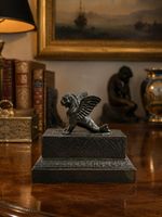 Regency Bronze Winged Sea Monster Figural Inkwell, English, Early 19th Century