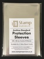 50 x Protective Sleeves for 2 Strip Stamp Stock Cards 100mm x 150mm, ARCHIVE STD