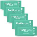 FreshWipes Body Wipes 5 Pack Bundle - Biodegradable Wipes Large Bed Bath Wipes