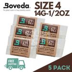 5 Pack Boveda 62% 14g Size 4 2 Way Humidity Control Packs  - Save 20% Multibuy