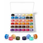 36pcs Colours Sewing Machine Bobbins with Thread Storage Box Craft Bobbin Set