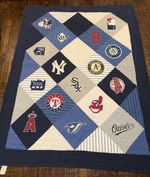 Pottery Barn Teen Quilt Twin MLB Baseball National League 64"x84" Heavy Stitched