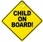 1 child on Board Car Signs | Child Children Window Suction Cup Safety Warning