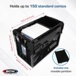 1 BCW BLACK Short Comic Book Bin - Heavy Duty Acid Free Plastic Stackable Box