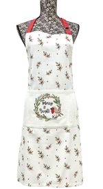 Berry Botanical Robin Christmas Apron Pocket Chefs Butcher Cooking Baking BBQ