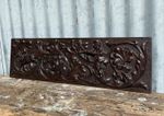 Vintage Relief Carved Oak Boar Hunting Scene Panel Wall Plaque Antique Folk Art