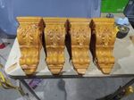 Lot of 4 Beautiful Repurposed Interior Scroll Wood and Acorn Motif Corbel Gift