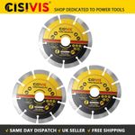 3 x 125mm 5" Diamond Angle Grinder Stone Brick Concrete Cutting Discs TopsTools