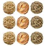 9Pcs Small Animals Chew Toy Grass Ball Toy for Rabbits Guinea Pigs Chinchilla
