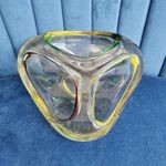 Murano Art Glass Dish Bowl Tri Coloured 1960s Vintage