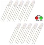 10 x 5mm LED Bi Colour Red & Green Diffused Common Cathode 3 Pin