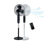 16" ELECTRIC OSCILLATING PEDESTAL AIR COOLING FAN WITH REMOTE CONTROL STANDING