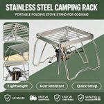 Folding Campfire Grill Stand Portable Stove Pot Holder BBQ Cooking Rack