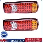 LED REAR TAIL LIGHTS PAIR 12V LAMP 5 FUNCTION TRAILER CARAVAN TRUCK LORRY 46 LED