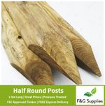 Half Round Fence Posts wooden - Pick the quantity you need! Pressure treated