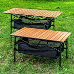 Folding Camping Table Aluminum Roll Up Camping Picnic Table Adjustable Height