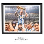 Lionel Messi Hand Signed Argentina World Cup 16x12 Photo PSA Approved Card & COA