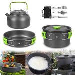 Camping Cookware Set Outdoor Cooking Pot Pan Kettle Gas Stove Kit Picnic Hiking