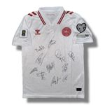 Squad Signed DENMARK 2025 Football Away Shirt DBU - COA & Exact Photo Proof