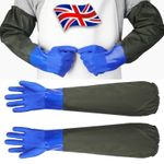 Long Full Length Drain Pond Tank Garden Gloves Waterproof Cleaning Rubber