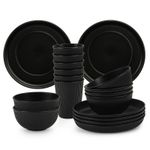 Camping Plates 18 Pcs Reusable Plastic Picnic Utensil Set Unbreakable Dinner Set