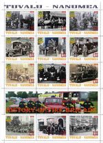 Stamp sheet+block Tuvalu-Nanumea 2010 History of Fire brigades Firefighters
