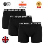 Hugo Boss Men Boxers Trunks Cotton Stretch Underwear Black Breathable 3 Pack
