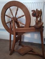 Vintage Ashford Traditional Beech Large Single Treadle Saxony Spinning Wheel