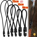 Bungee Cords with Hooks 10/15/25cm High Elasticity Rubber Tensioner Camping UK