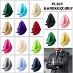 23cm Plain Satin Pocket Square Silk Hanky Handkerchief Mens for Wedding Suit