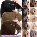 100% Remy Human Hair Clip in Top Hairpiece Topper Toupee Wig For Women THIN Hair