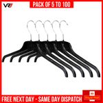 45cm Plastic Black Hangers Strong Coat Hangers for Tops, Dress, Shirts