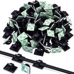 90 Pcs Cable Tidy Clips Self‑Adhesive Wire Holders for Car Home Office Desk