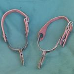 Western Engraved Spur Rowel with Leather Straps, Made in USA, 03 1733