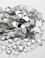 100x Mixed Shape Clear Sew on Diamante Crystal Gems Rhinestone 5-15mm