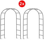 2X 2.4M Garden Arch Trellis Arched Metal Tubular Frame Climbing Plant Archway