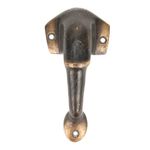 Antique Brass Elephant Solid Bronze Door Handle Mixed Vintage Patina Set of 2
