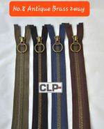 CHUNKY ZIPS No8    Heavy duty zips in   Antique Brass Teeth  2WAY  Open-ended