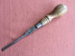 Vintage Domino Wooden Handled Screwdriver Made in England ~10" Beech Handle