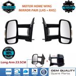 Pair of Long Arm Wing Mirrors Fits FIAT DUCATO 2006 - 2024 Electric OEM Quality