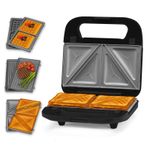 3 in 1 Snack Maker Sandwich Toaster Grill Waffle Maker 750W Black